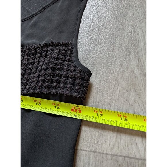 Loft Womens Black Sleeveless Top With Crochet Stripe Detail Size M - Picture 7 of 7